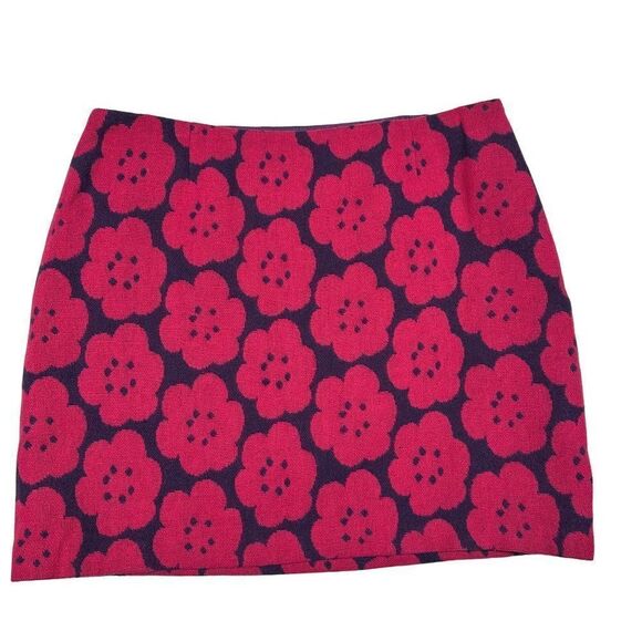 Boden Wool Blend Pink Floral Mini Skirt Womens Size US 14 R - Picture 3 of 8